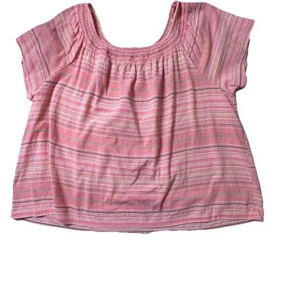 Beach Lunch Lounge Women's Short Sleeve Boho Blouse Top Size 3X 100% Cotton - Picture 3 of 10